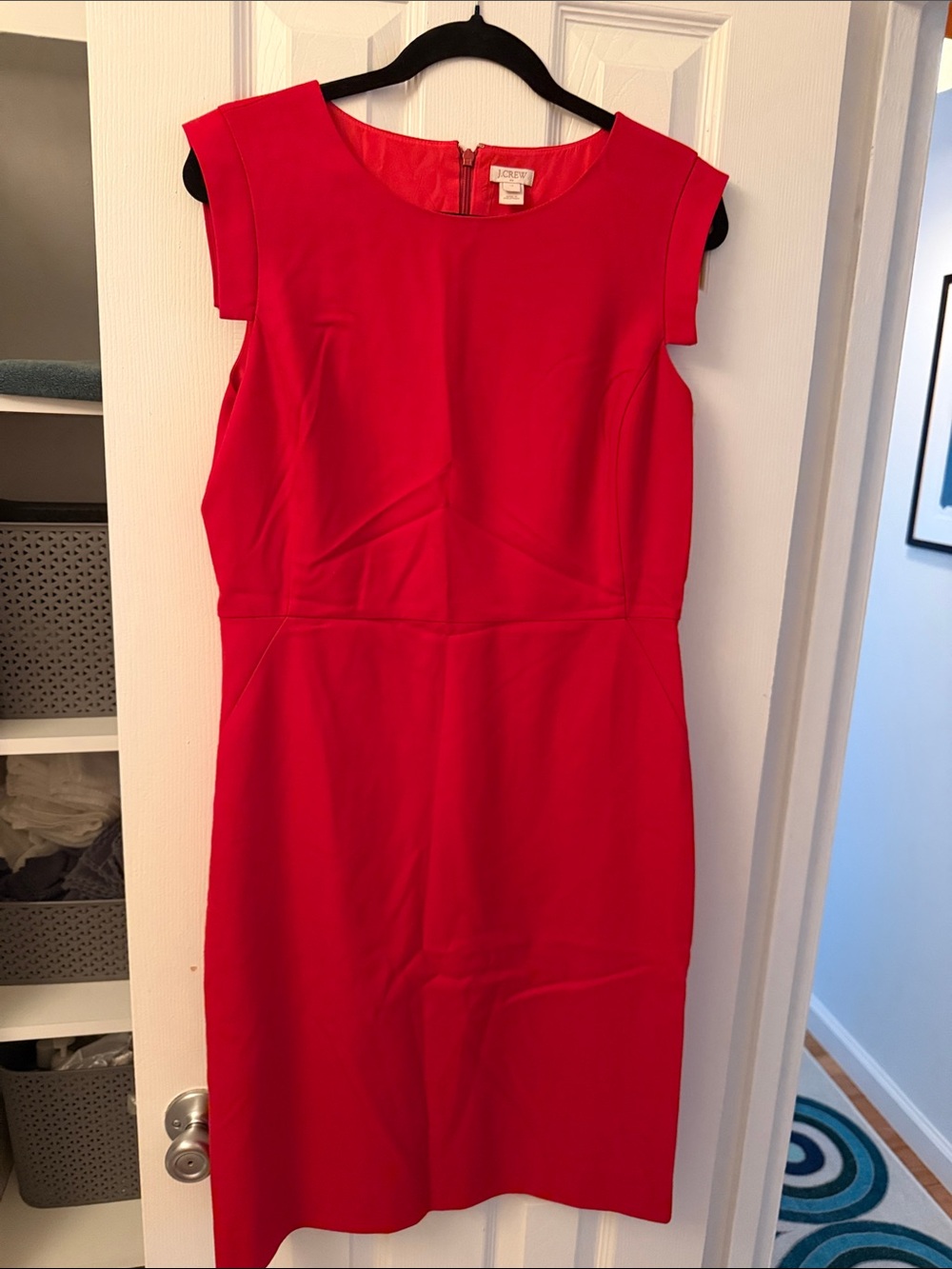 J. Crew Resume Wool Red Lined Dress , Size 12